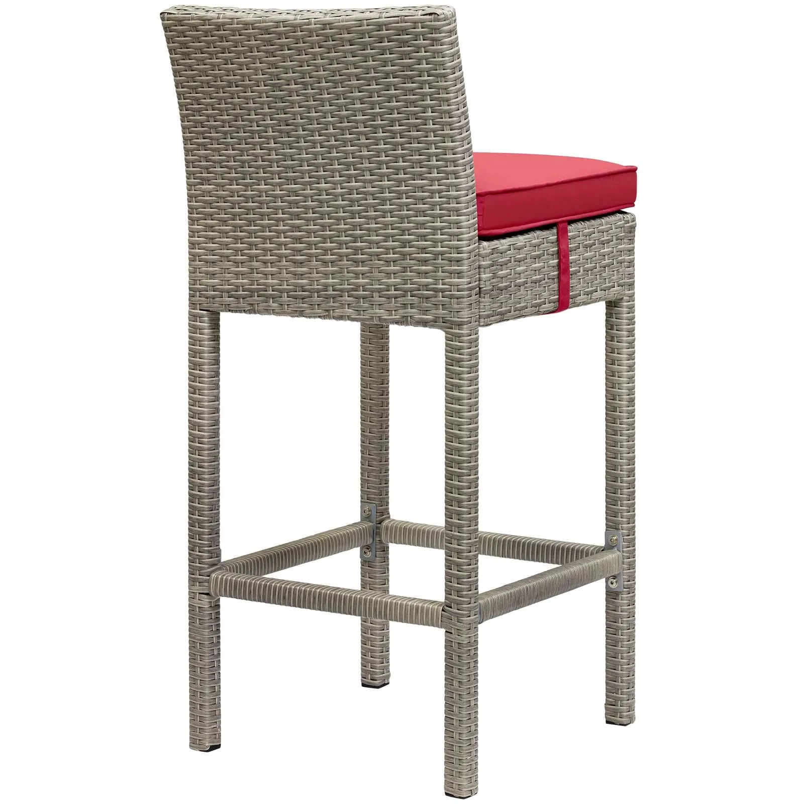 Conduit Bar Stool Outdoor Patio Wicker Rattan Set of 4 by Modway