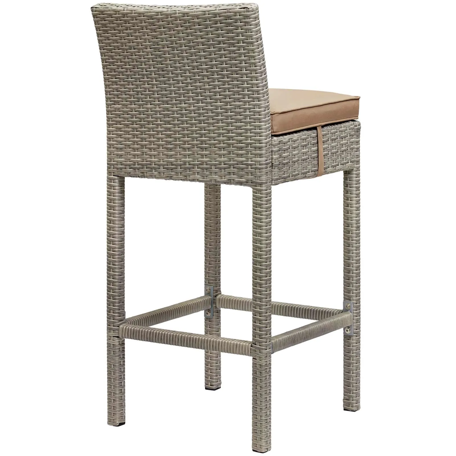 Conduit Bar Stool Outdoor Patio Wicker Rattan Set of 4 by Modway