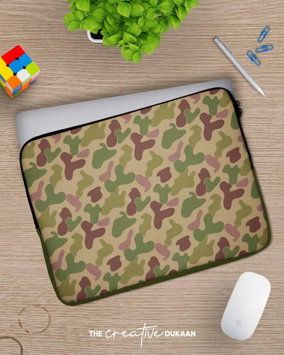 Cool Laptop Cover - Army Green Camouflage Design