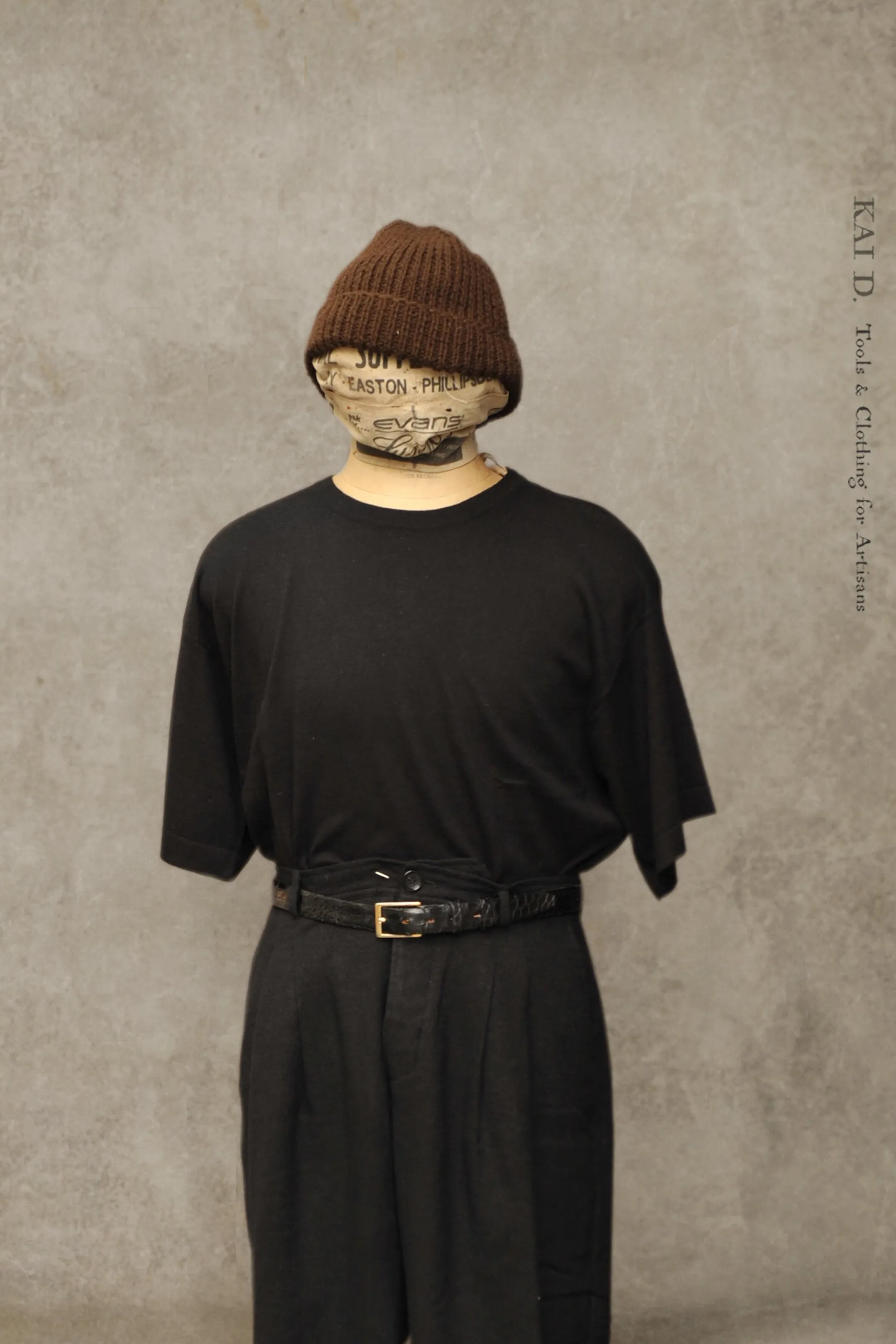 Cotton Cashmere Tee - Black - M, L (oversized)