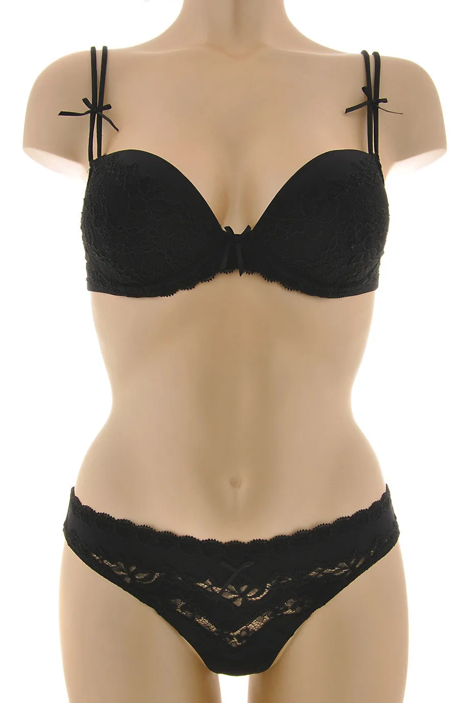 COTTON CLUB SHIRLEY Black Lace Thong