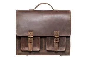 Cree - Distressed leather briefcase