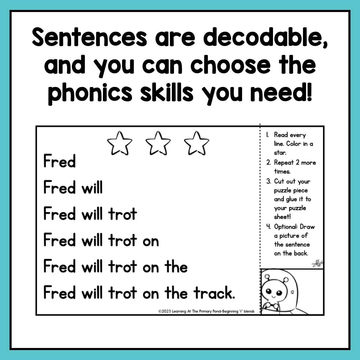 Decodable Sentence Fluency Pyramids | Blends-Double Final Consonant-Glued Sounds Set