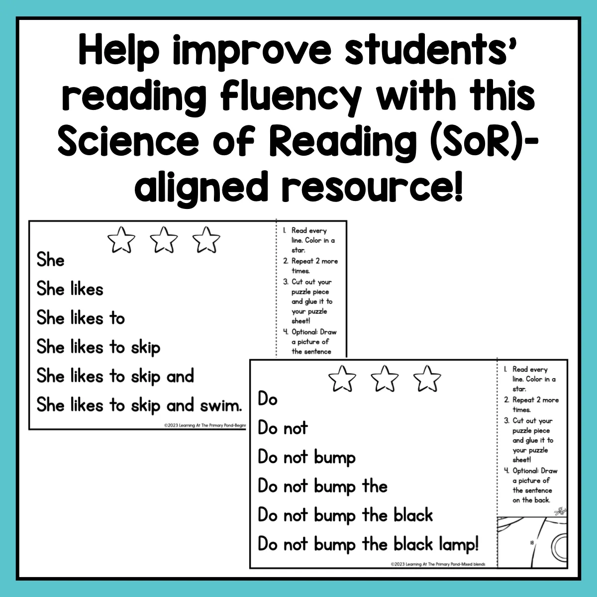 Decodable Sentence Fluency Pyramids | Blends-Double Final Consonant-Glued Sounds Set