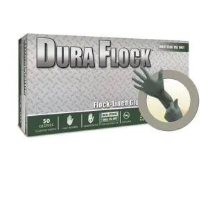 DFK-608-XL Microflex Dura Flock Flock Lined Industrial-Grade Nitrile Gloves,XL