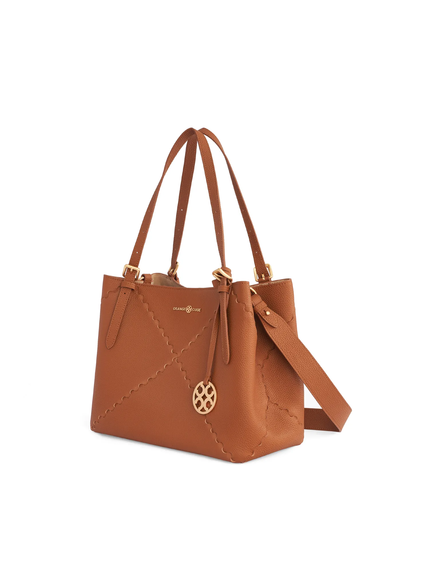 Dusk Mosaic Tote Bag   Insert   Strap (Brown)