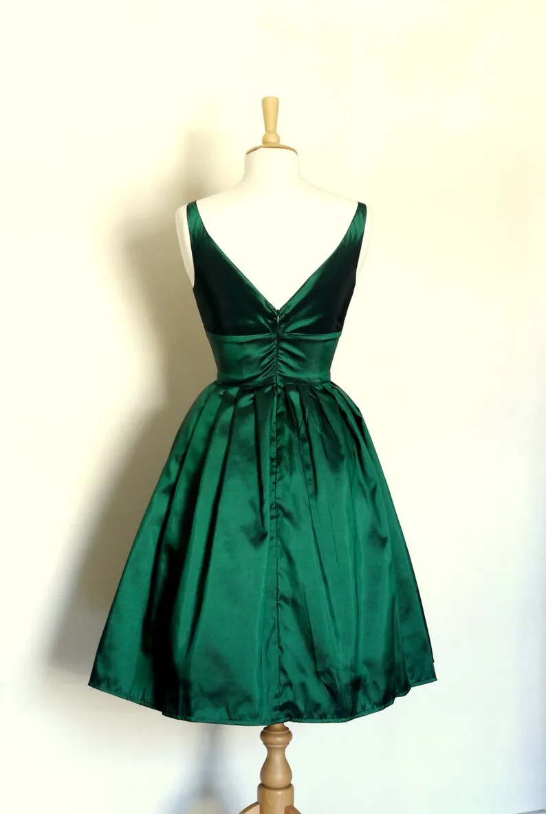 Emerald Green Short Homecoming Dress 8th Grade Graduation Dress