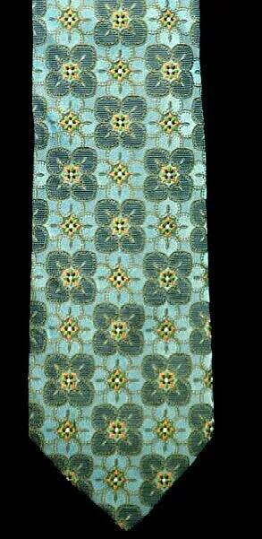 Ermenegildo Zegna- Teal/Blue Floral Woven Silk Tie