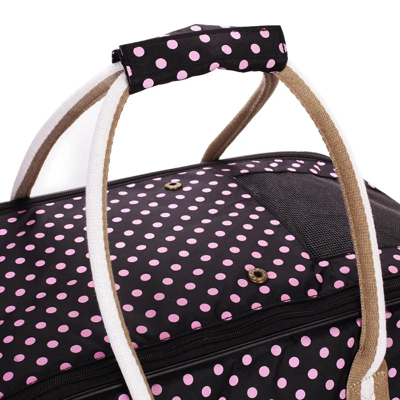 Fashion Dog Pet Cat Carrier Handbag Purse Tote Bag Polka Dots Pattern