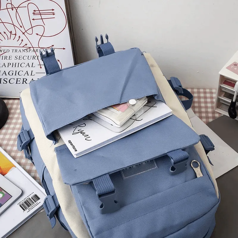 Fashion Student Backpack - 5 Pcs Set