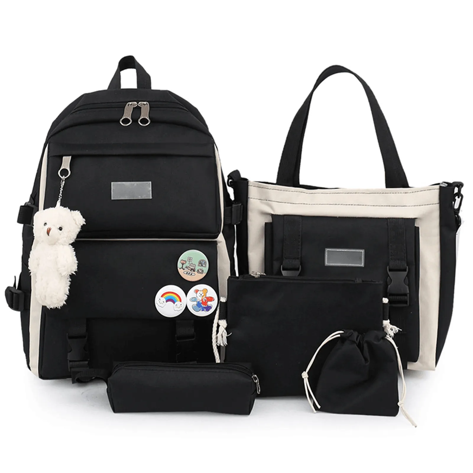 Fashion Student Backpack - 5 Pcs Set