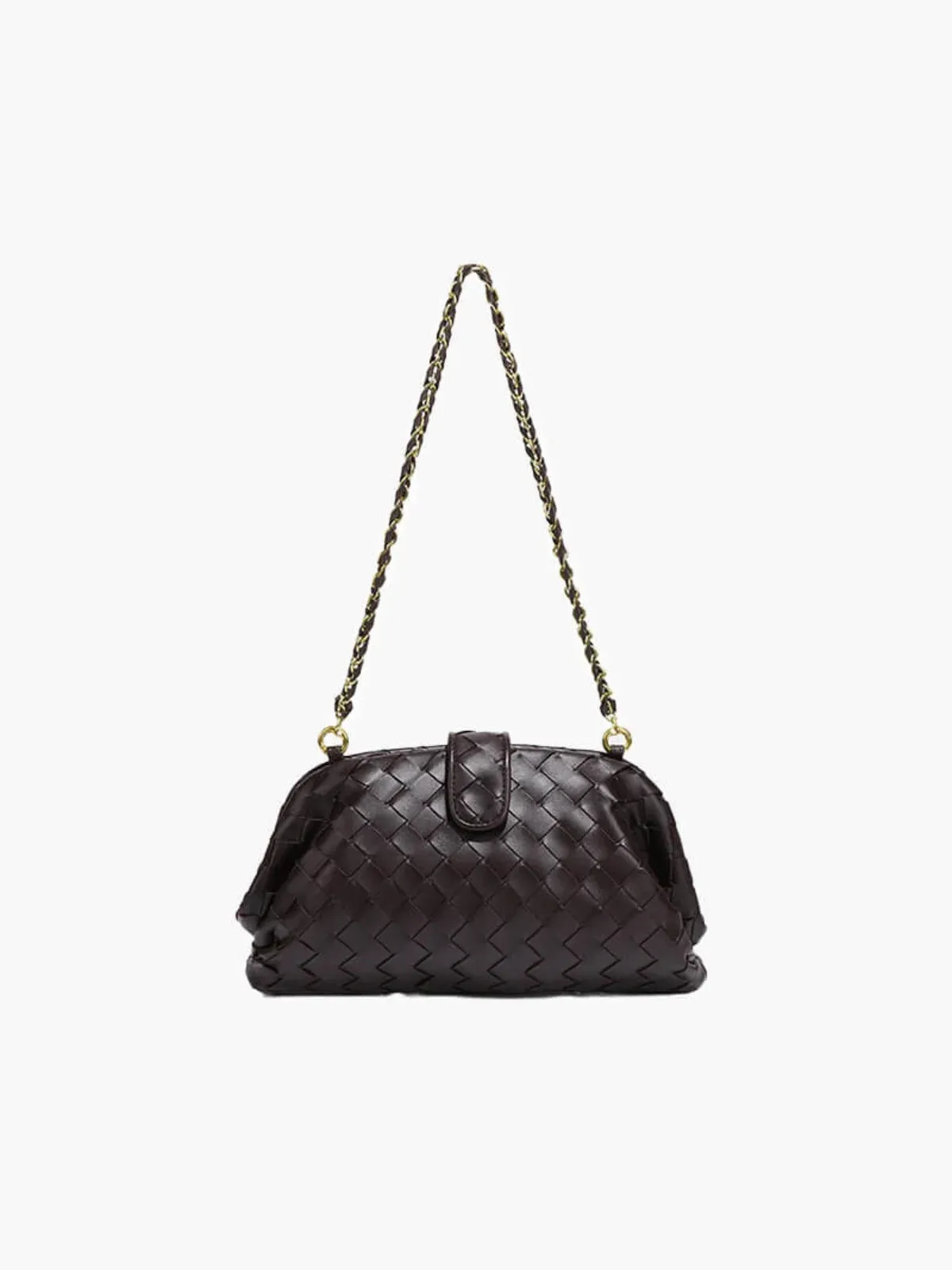 Faux Leather Braided Chain Handbag