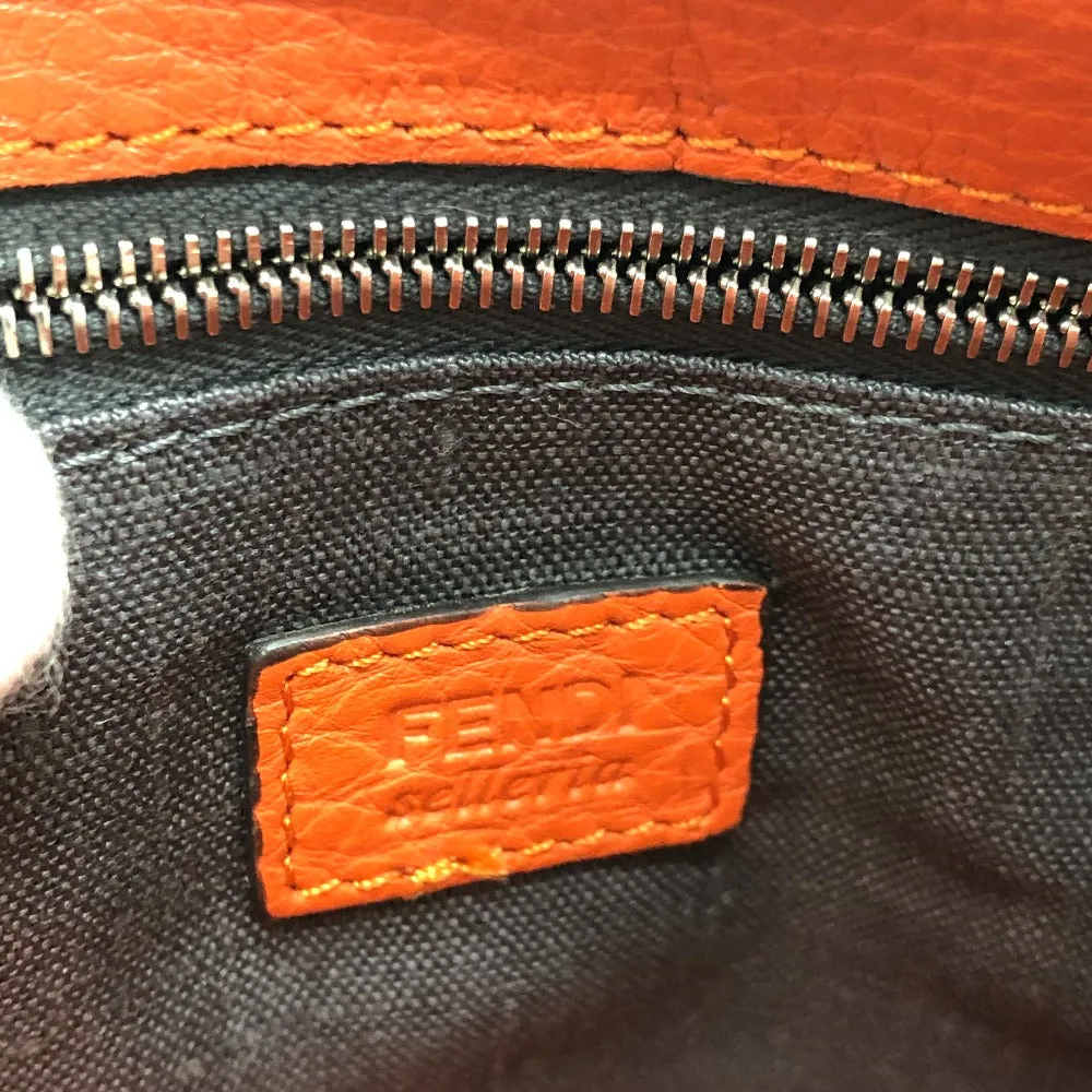 FENDI Clutch bag 7VA350 leather Orange Celeria unisex(Unisex) Used