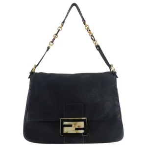 Fendi Suede Big Mamma Shoulder Bag with Tortoise and Resin Clasp