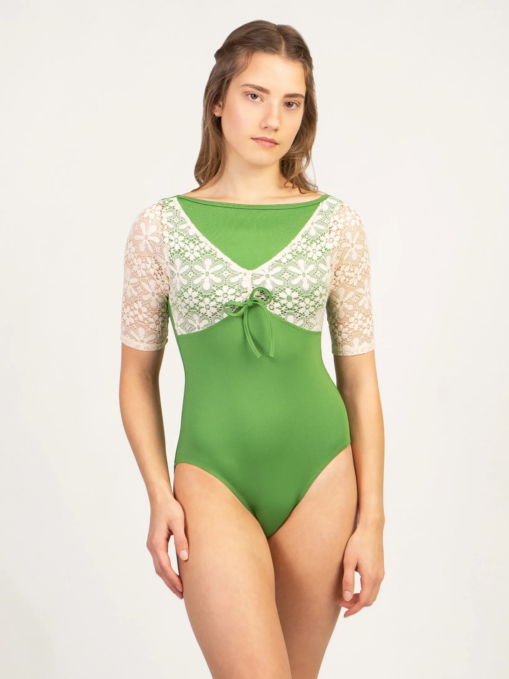 Flower Power Half Sleeve Leotard