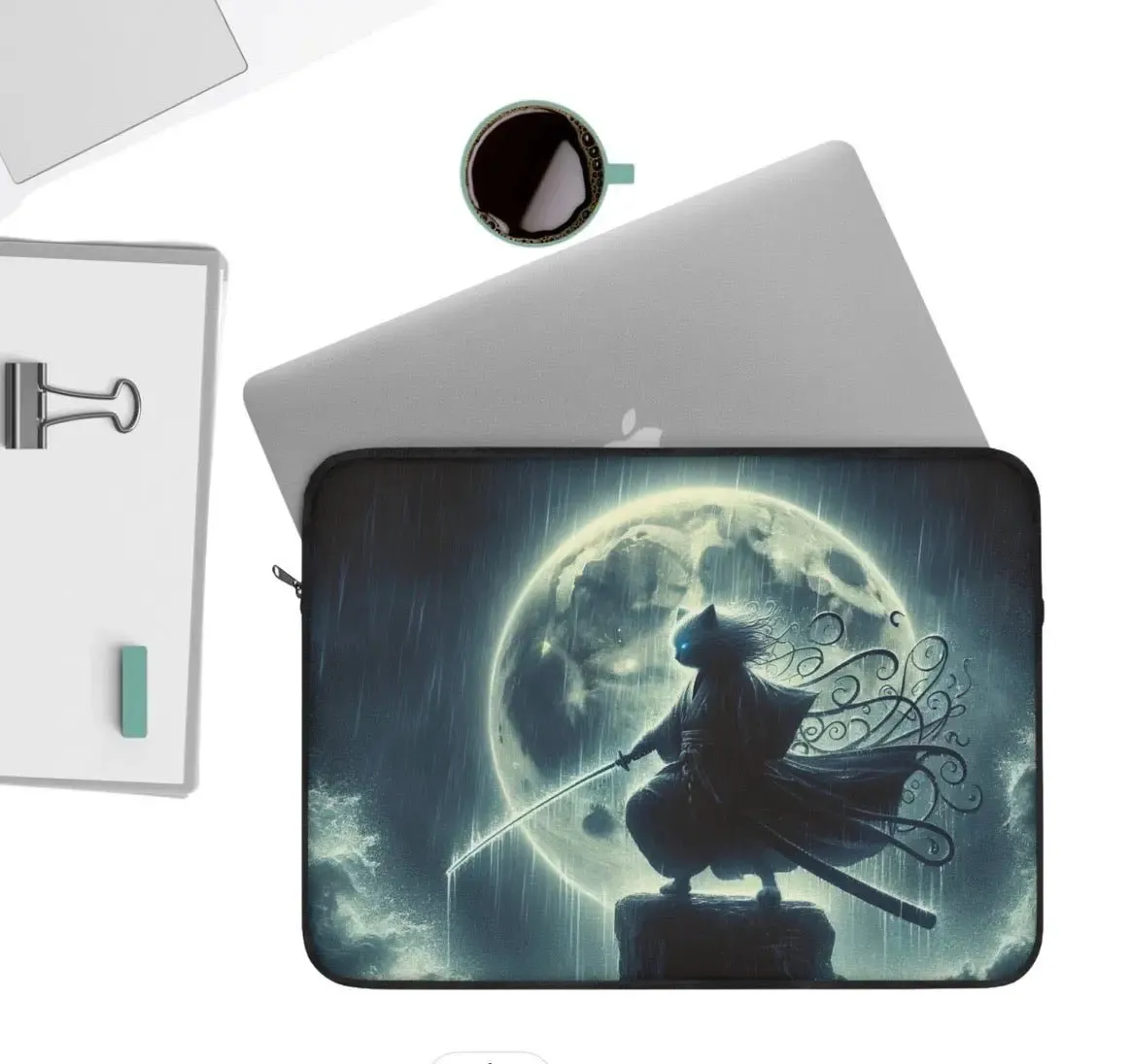 Full Moon Storm Cat Warrior - Laptop Sleeve - Travel Accessory