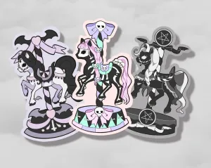 Goth Carousel  holographic vinyl sticker set of 3