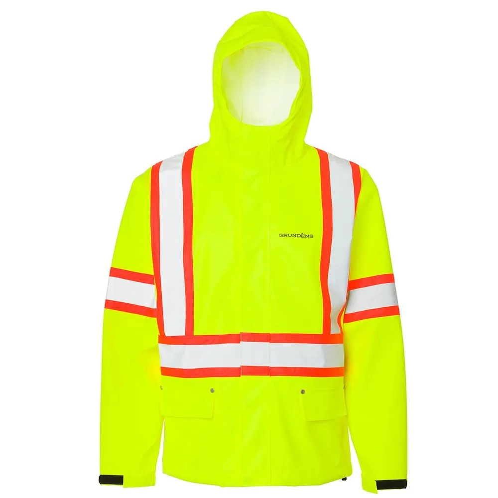 Grundéns Men's Neptune CSA Class 2 Hi-Vis Waterproof Hooded Commercial Fishing Jacket