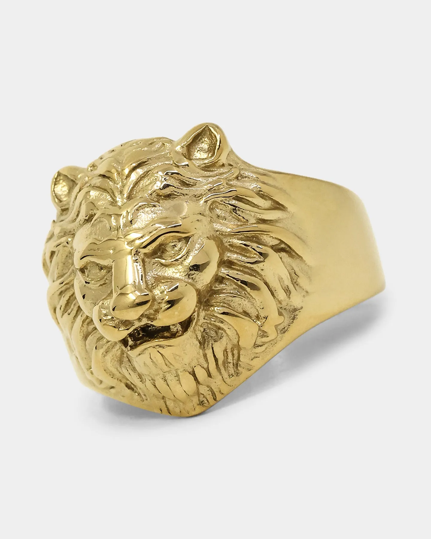 Guess Mainline Lion Head Ring Gold