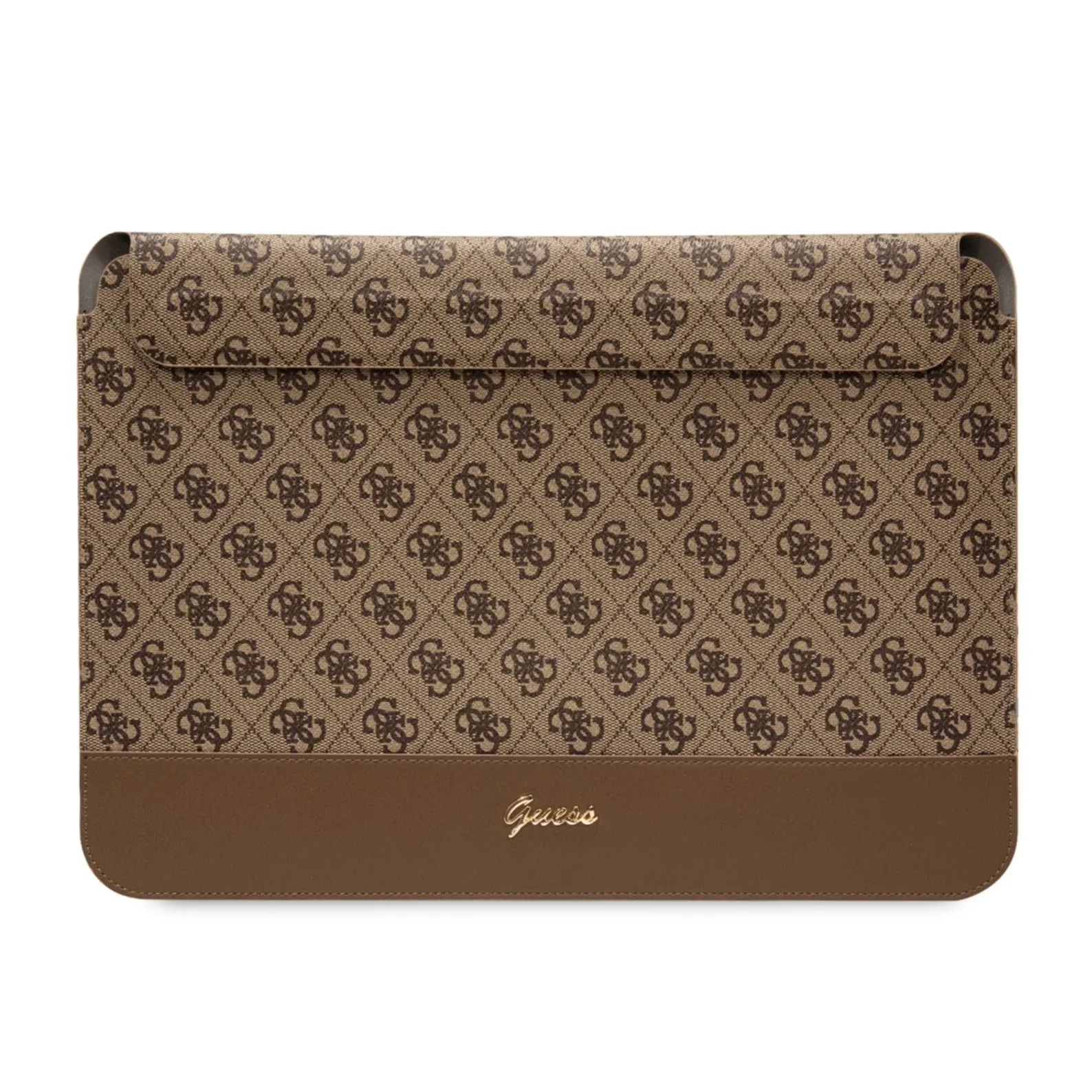 Guess - Universal 14" Notebook / MacBook / Laptop Bag 4G Stripe Metal Logo (GUCS14PS4SGW) - Brown