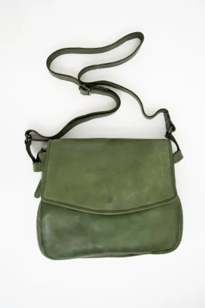 Handbag 098, Olive, Leather