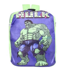 Heart Home Marvel The Incredible Hulk Plush Backpack|2 Compartment Velvet School Bag|Durable Toddler Haversack for Travel,School with Zipper Closure (Green)