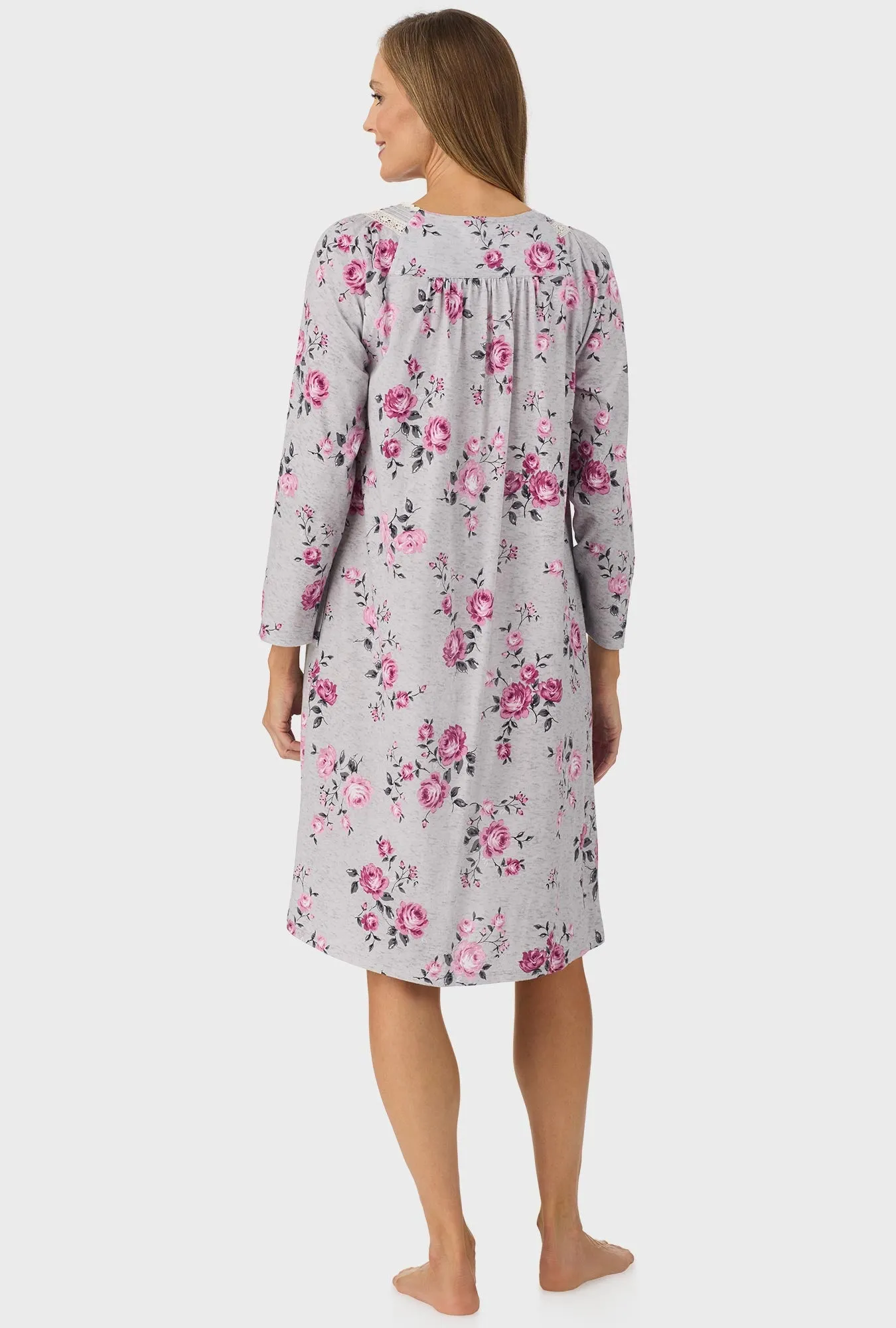 Heather Garden Roses Long Sleeve Nightgown