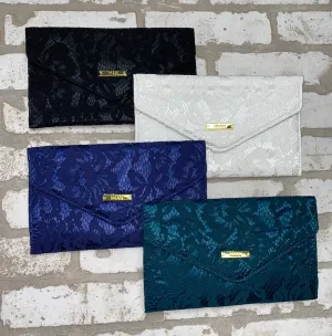 IMAN Floral Lace Clutch NEW!