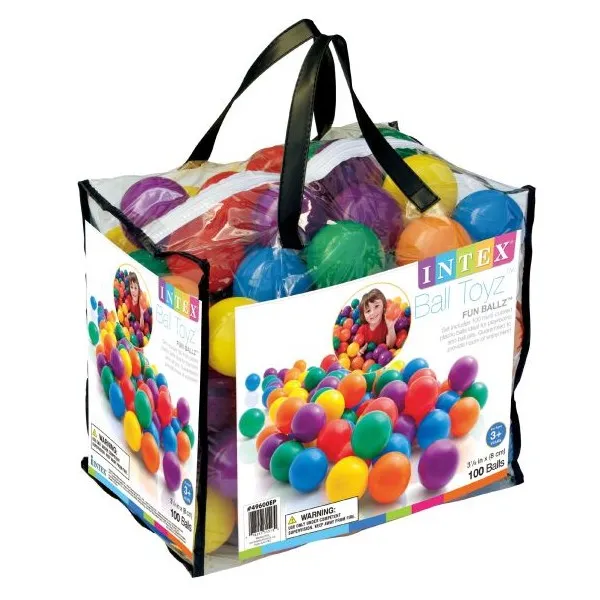 INTEX Fun Ballz™ 100pcs 8cm balls  Ages 2 , Carry Bag