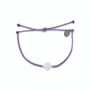 Iridescent Shell White Charm Purple Bracelet