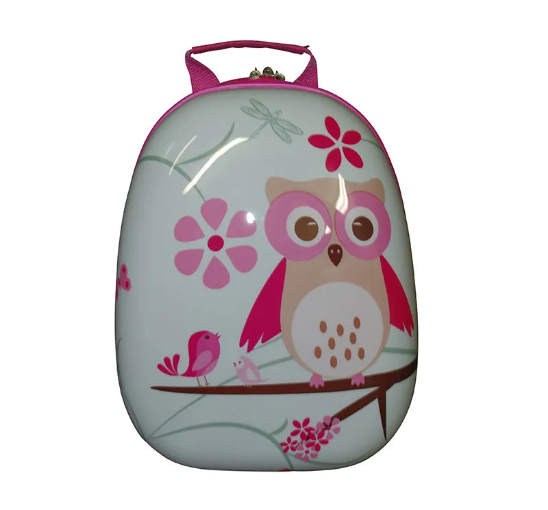 Kidz Bagz - 4 Wheel Trolley & Backpack Set - Pink Owl