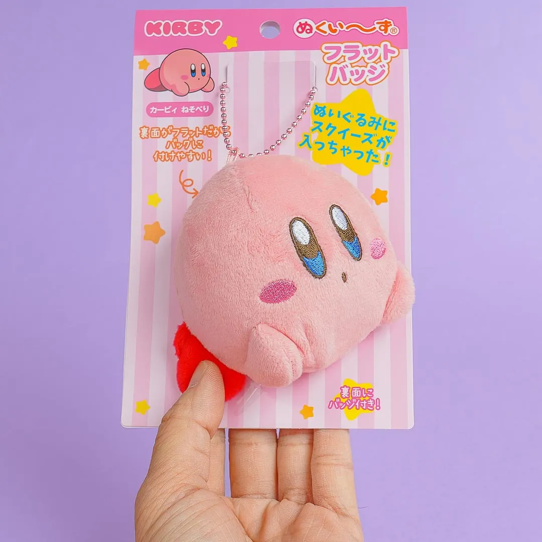 Kirby Lying Down Plushie & Badge