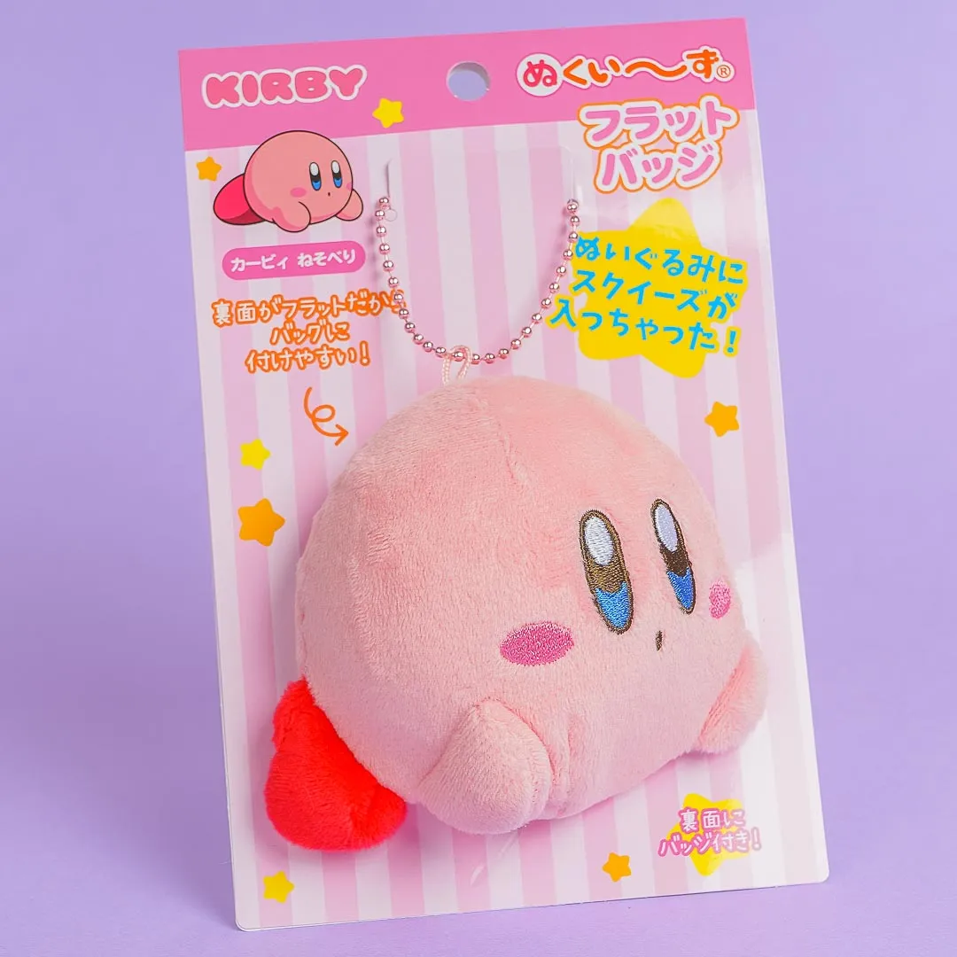 Kirby Lying Down Plushie & Badge