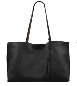 Large Reversible Leather Tote