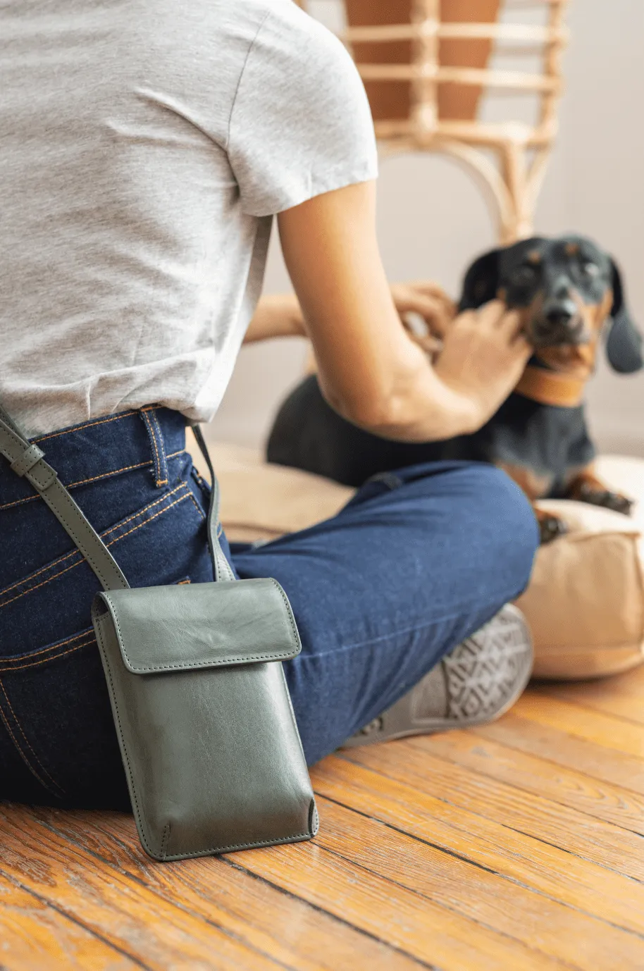 Leather crossbody bag - Rioja