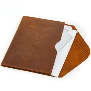 Leather iPad 12 Bag, Full Grain Cow Leather Briefcases and Laptop Bags