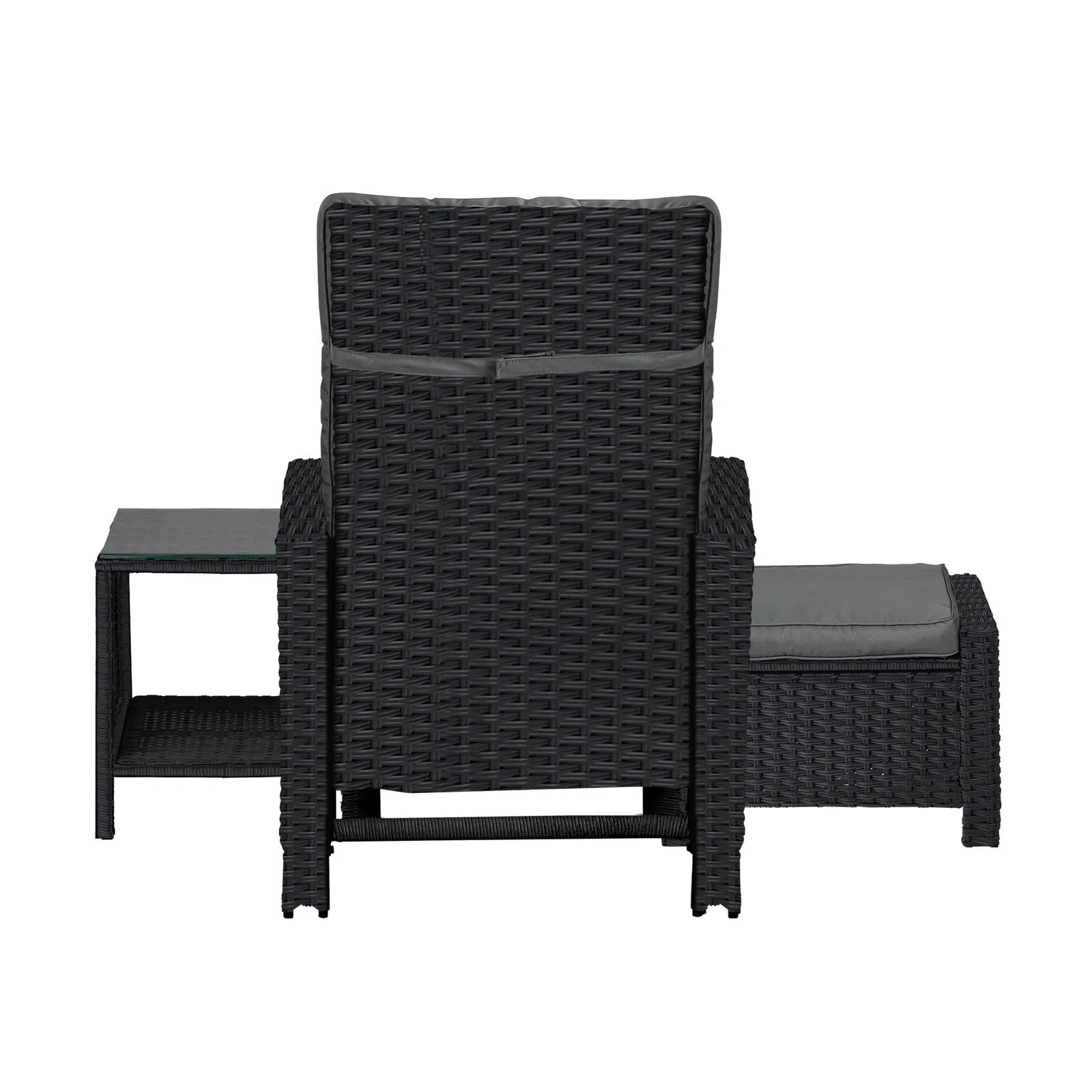 Livsip Outdoor Recliner Chair & Table Set Wicker lounge Patio Furniture Setting