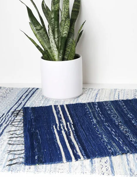 Loomed Indigo Dyed Rug