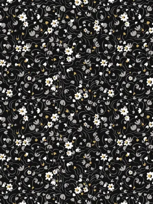 Lottie Swirl Black White - Liberty of London Cotton Tana Lawn - Half Yard