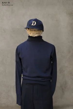 Marine Turtleneck Sweater - Navy - S, M, L, XL