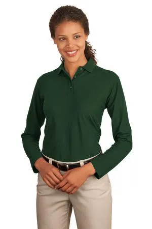 Mary's Loop - Port Authority® Ladies Long Sleeve Silk Touch™ Embroidered Polo Shirts(L500LS)