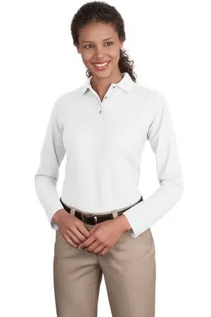 Mary's Loop - Port Authority® Ladies Long Sleeve Silk Touch™ Embroidered Polo Shirts(L500LS)