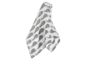 Milkbarn - Organic Muslin Baby Swaddle - Grey Whale