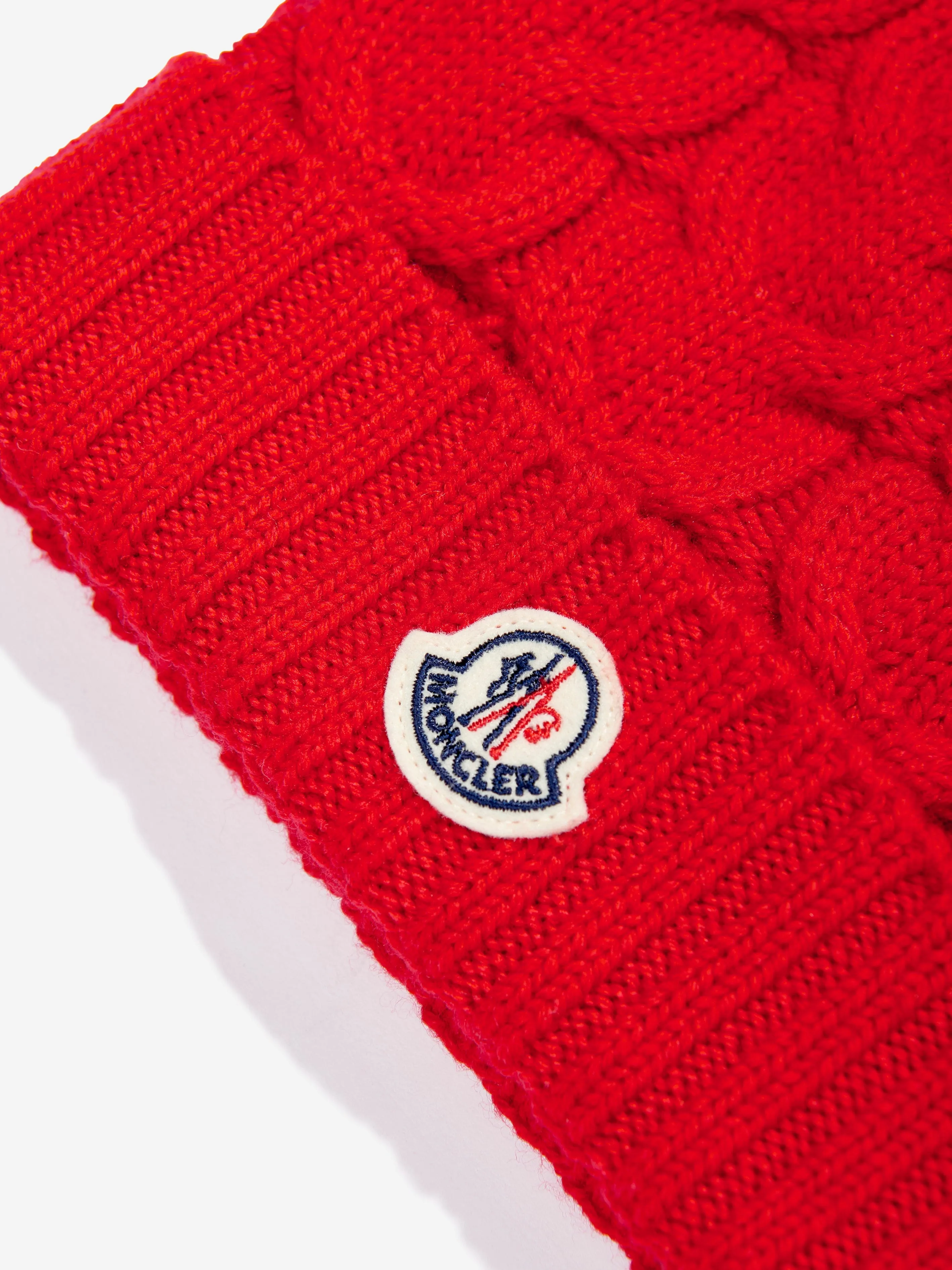 Moncler Enfant Boys Logo Beanie Hat in Red