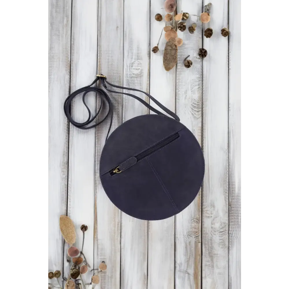 Navy blue - natural leather bag model 191528 galanter