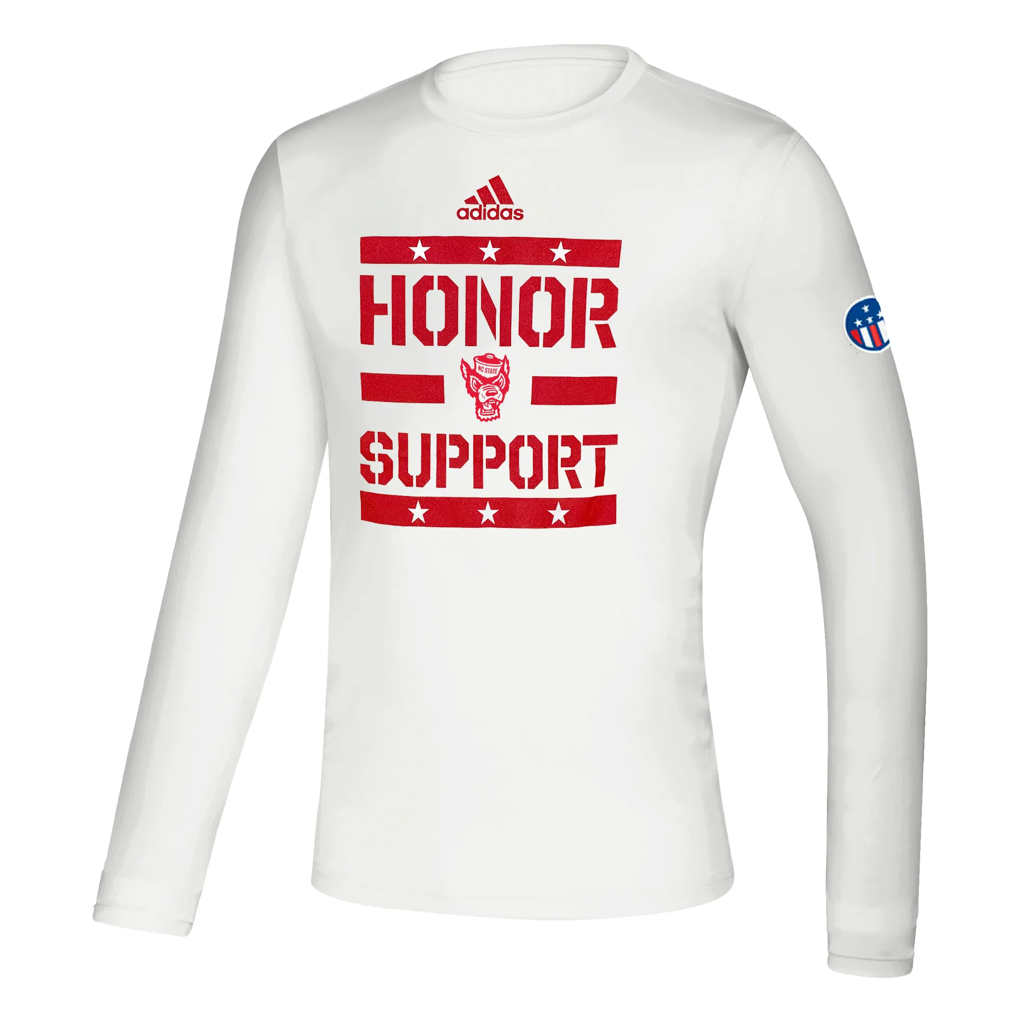 NC State Wolfpack adidas White Pre Game Honor & Support Performance Long Sleeve