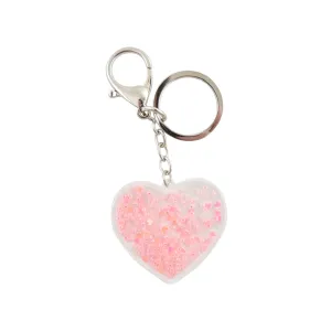 Novelty Glitter Keyring - Heart