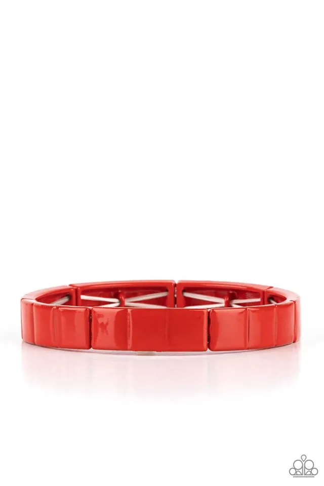 Paparazzi Bracelet ~ Material Movement - Red