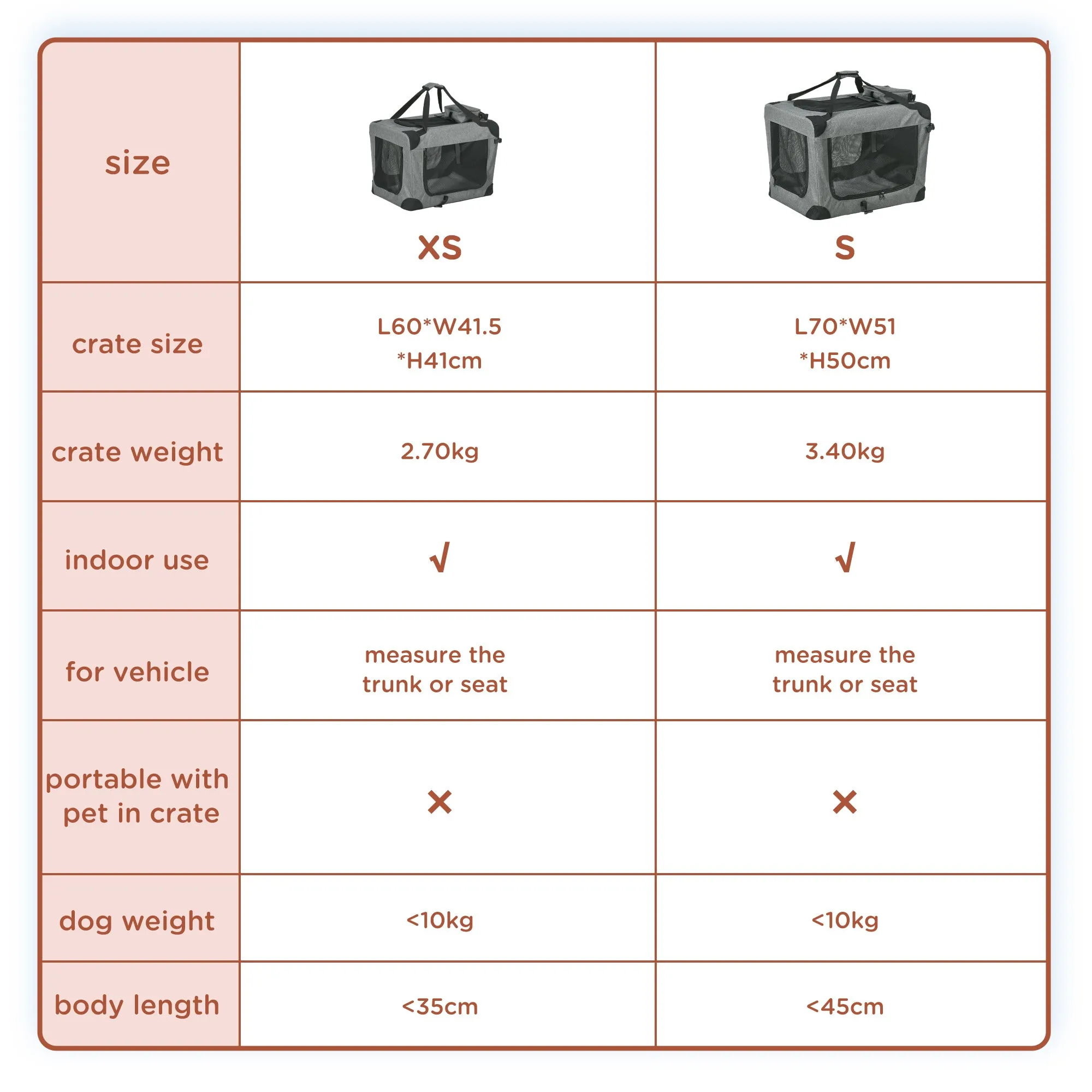 PawHut Folding Pet Carrier Bag House W/ Cushion Storage, Grey 60x41.5x41cm