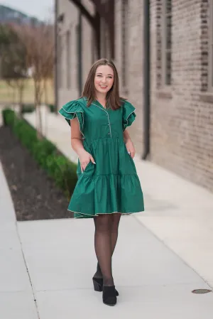 Pine Needle Ruffle Dress